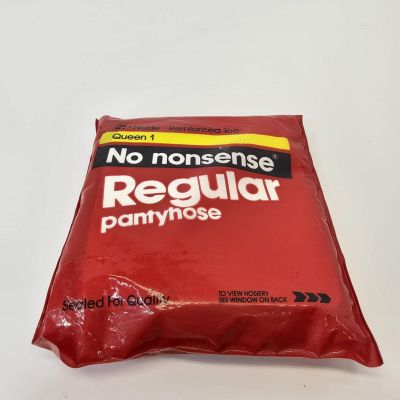 No Nonsense Regular Sheer Pantyhose, Nude Reinforced Toe, 25 Size Q1, USA